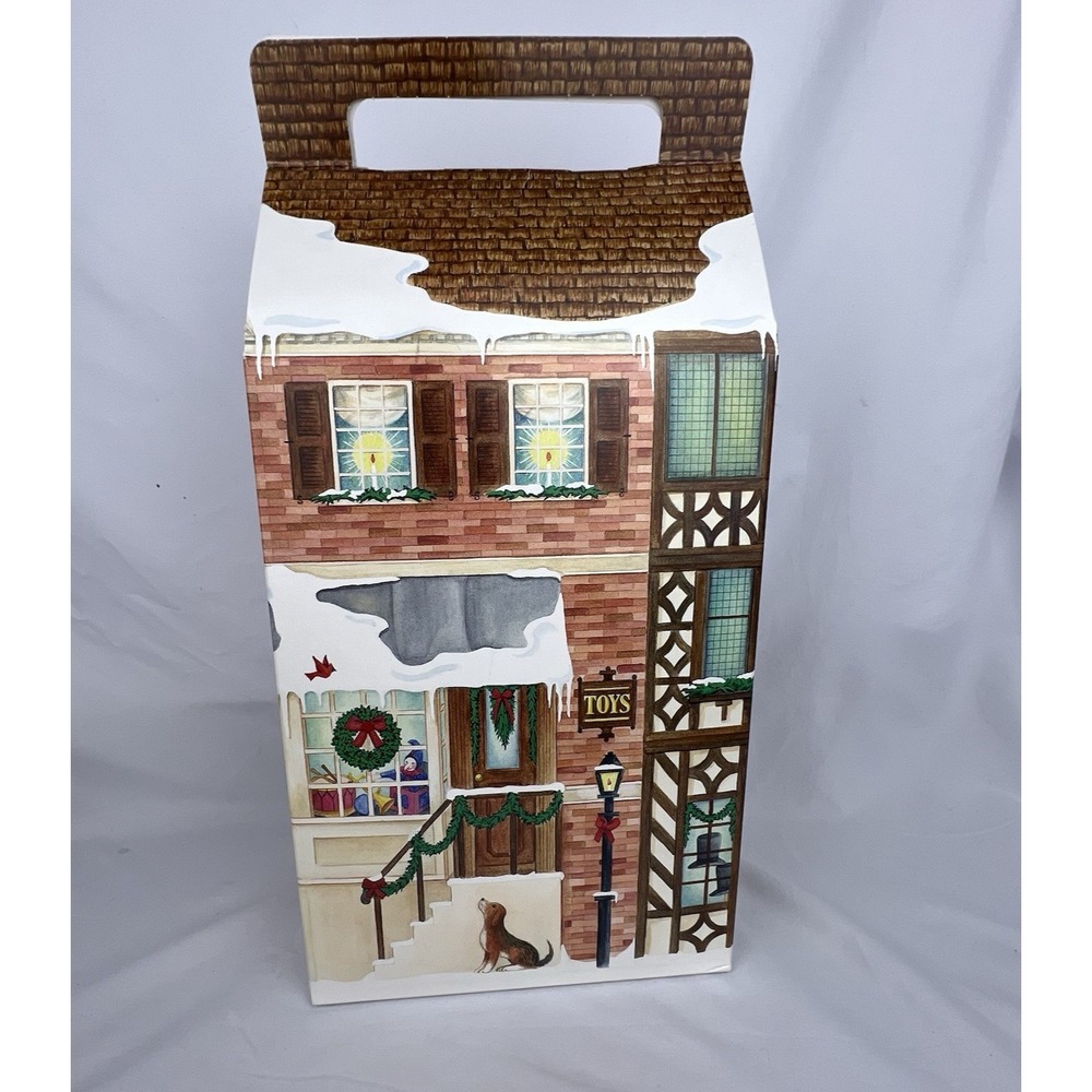 Vtg BYERS CHOICE Caroler Double Christmas Village Storage Display Box Toy Shop
